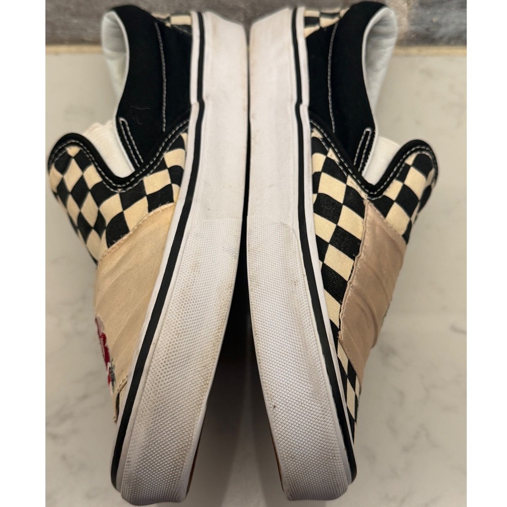 Vans Classic Slip-On Checkerboard Rose Embroidery Sneakers Womens 9.5 Mens 8.0 - Picture 3 of 8